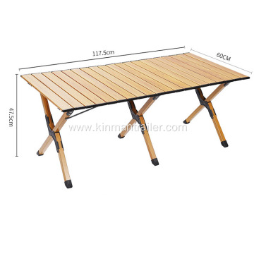 wood color portable lightweight aluminum camping folding table